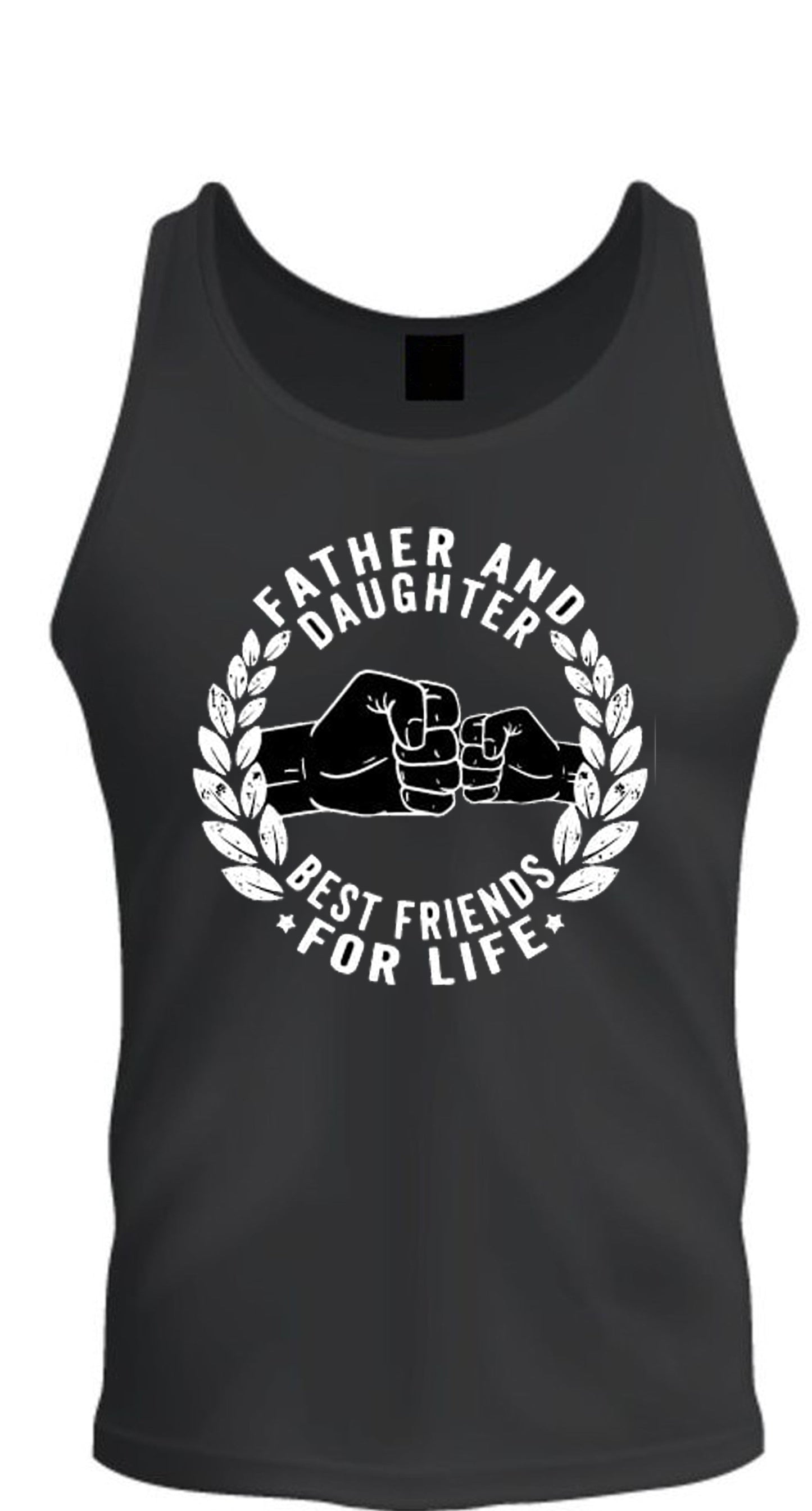 Father's Day Gift Best Friends For Life Tee Father and Daughter S -2XL Black Tank Top