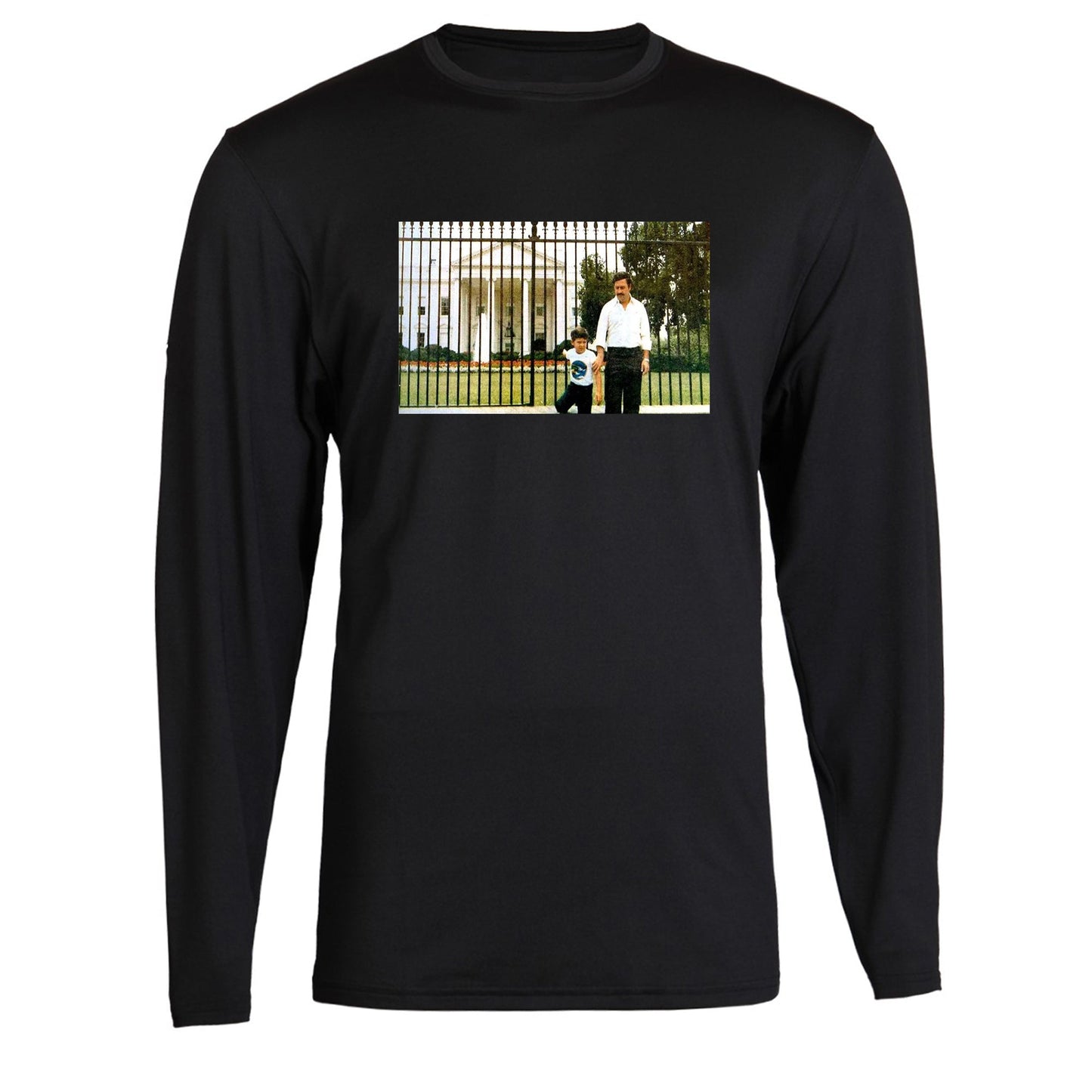 Pablo Escobar With His Son At The White House Usa T-Shirt Tee Long Sleeve Tee