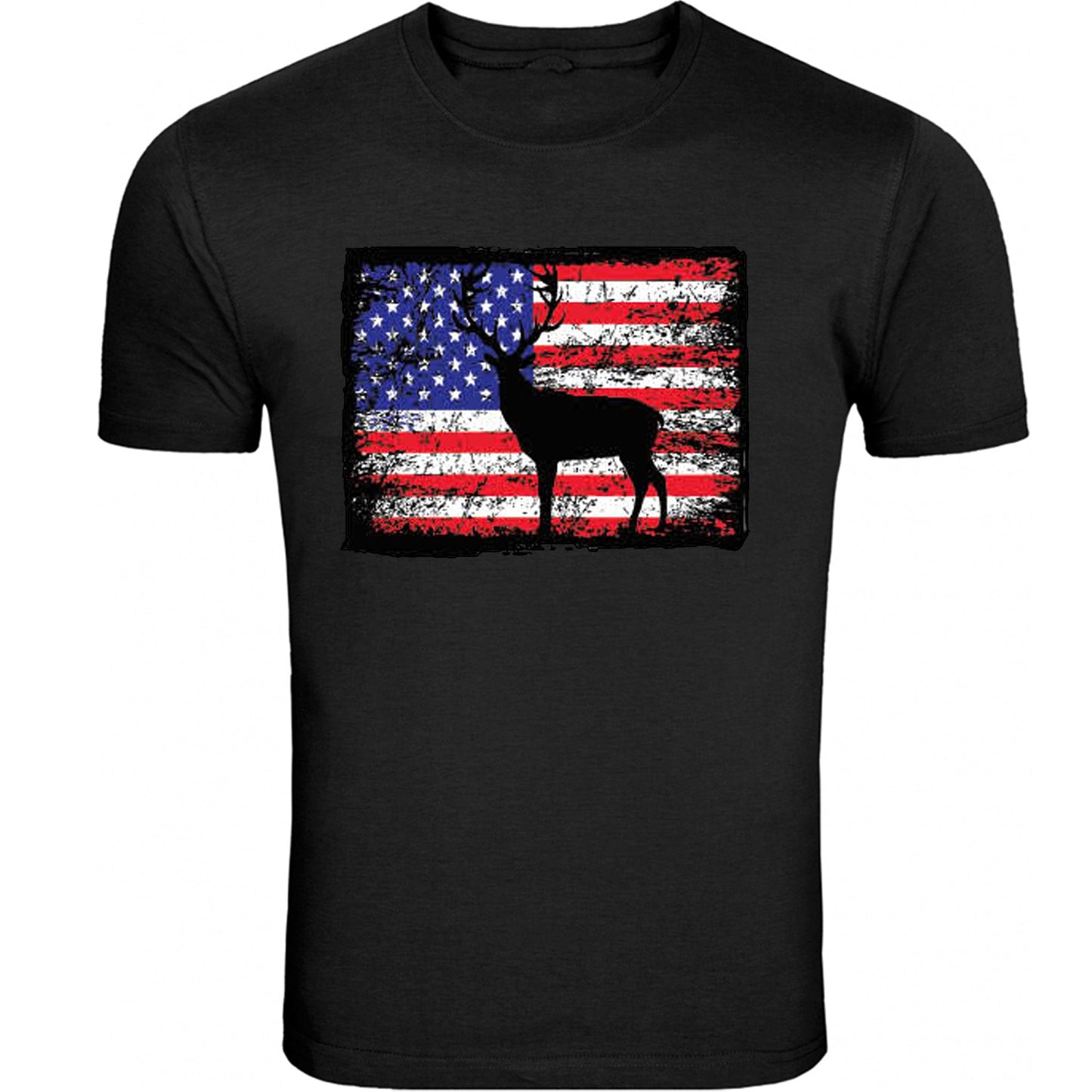 USA Flag Deer Hunting T-shirts Deer Tee Deer Hunting S-5XL