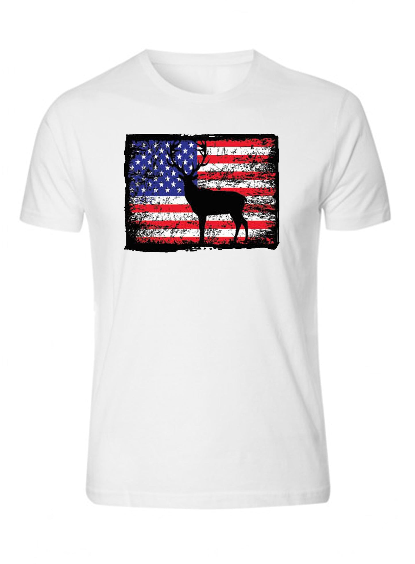 USA Flag Deer Hunting T-shirts Deer Tee Deer Hunting S-5XL