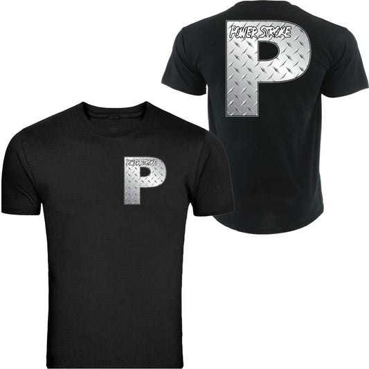 Powerstroke Silver Diesel Power Front & Back Ford Power Stroke Diesel T-Shirt Tee S-5XL