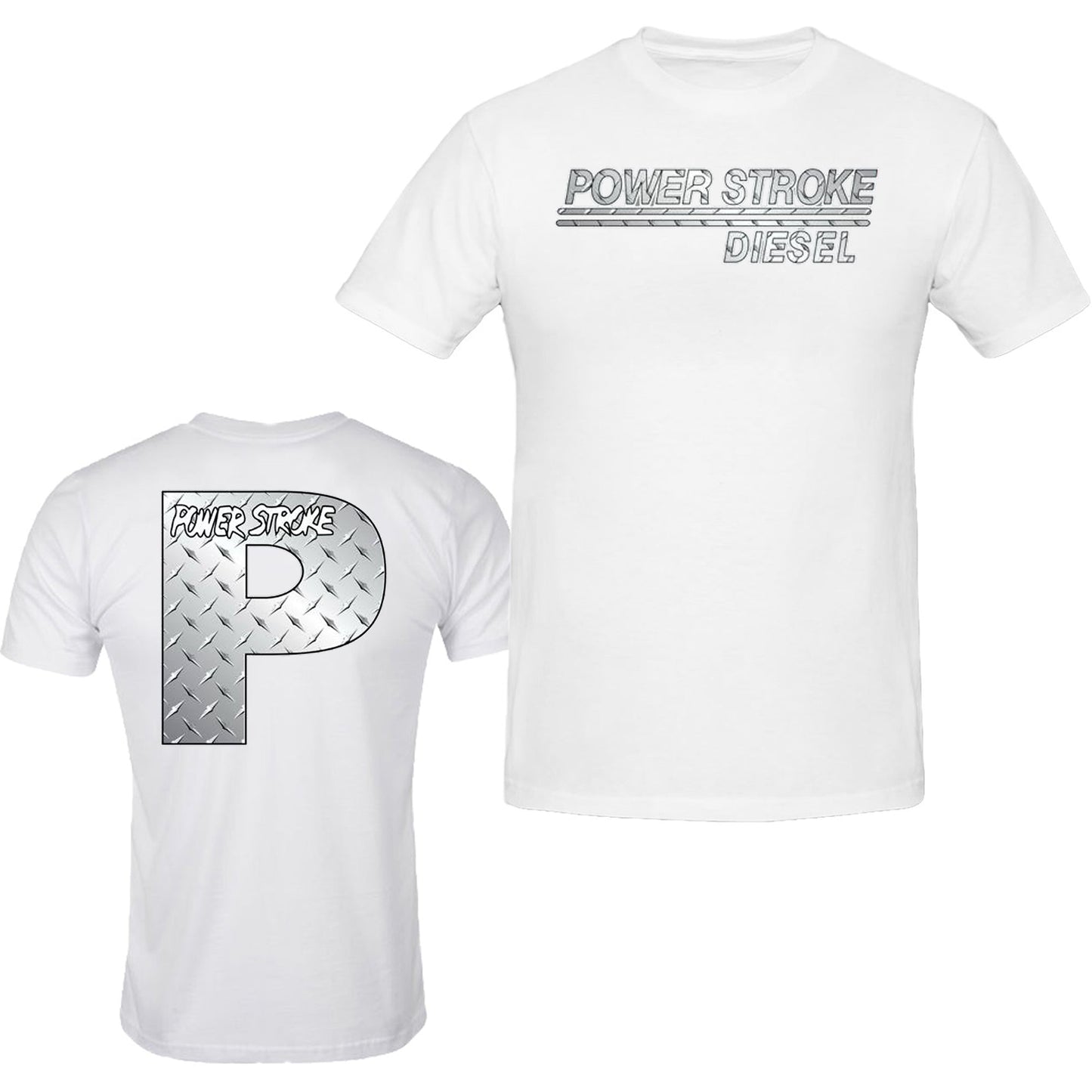 Powerstroke Silver Diesel Power Front Ford Power Stroke Diesel T-Shirt Tee