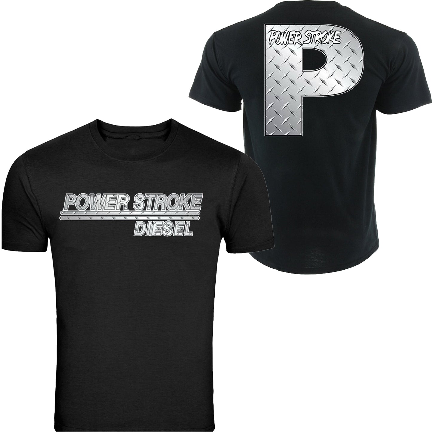 Powerstroke Silver Diesel Power Front Ford Power Stroke Diesel T-Shirt Tee