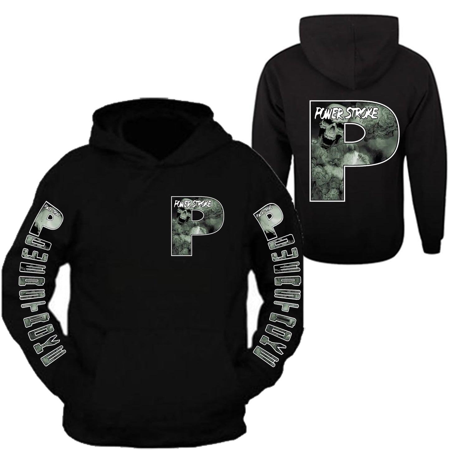 Powerstroke  Pocket Diesel Power Hoodie Front & Back Ford Power Stroke Diesel Hoodie