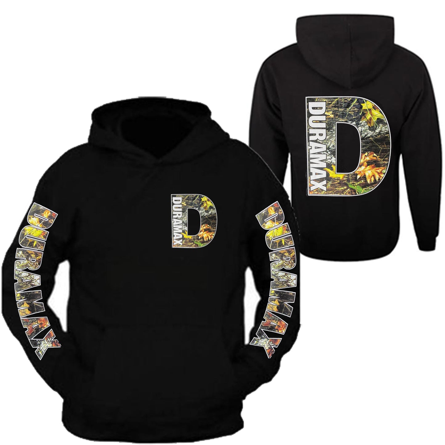 Duramax Skull Pocket Design Color Black Hoodie Hooded Front and Back Sweatshirt S-5XL