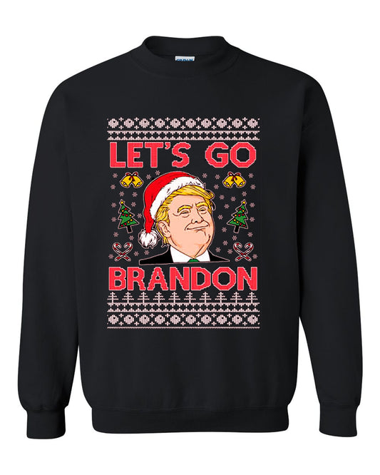 Let's go Brandon Trump Xmas Crewneck Sweatshirt Tee Heavyweight Crewneck Sweatshirt