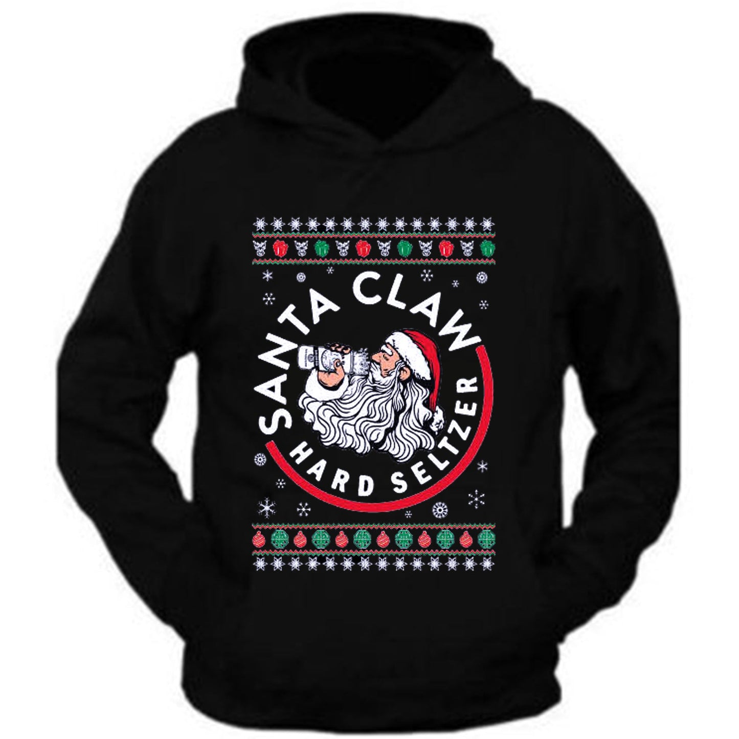 Santa Claw hard Seltzer Christmas Sweater Hoodie S-5XL