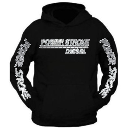 Power stroke Silver Metal Diesel Power Hoodie Ford Power Stroke Diesel Hoodie