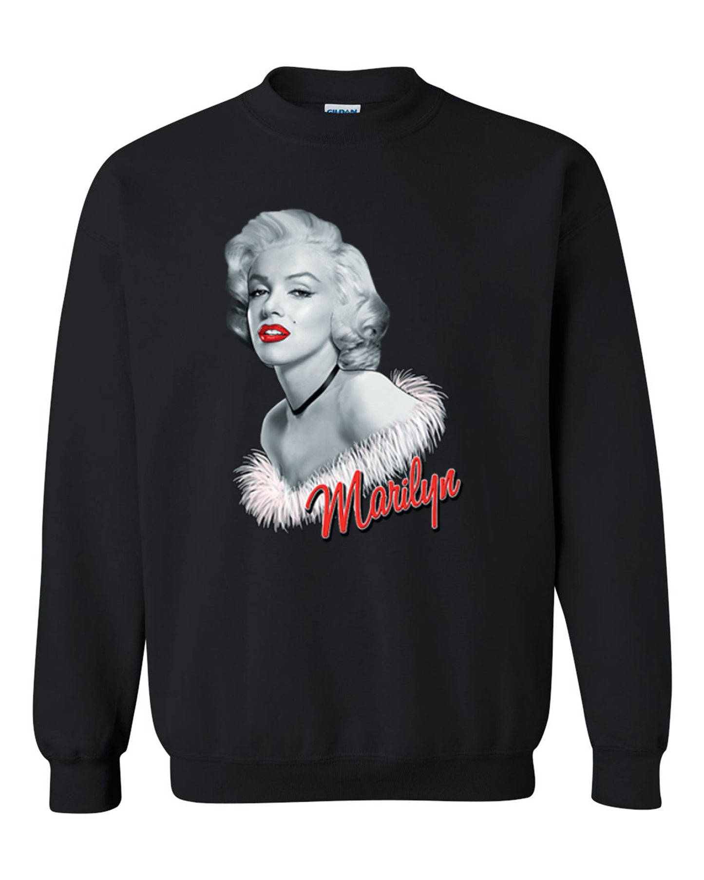 Red Lips Marilyn Monroe Unisex Crewneck Sweatshirt Tee S-2XL