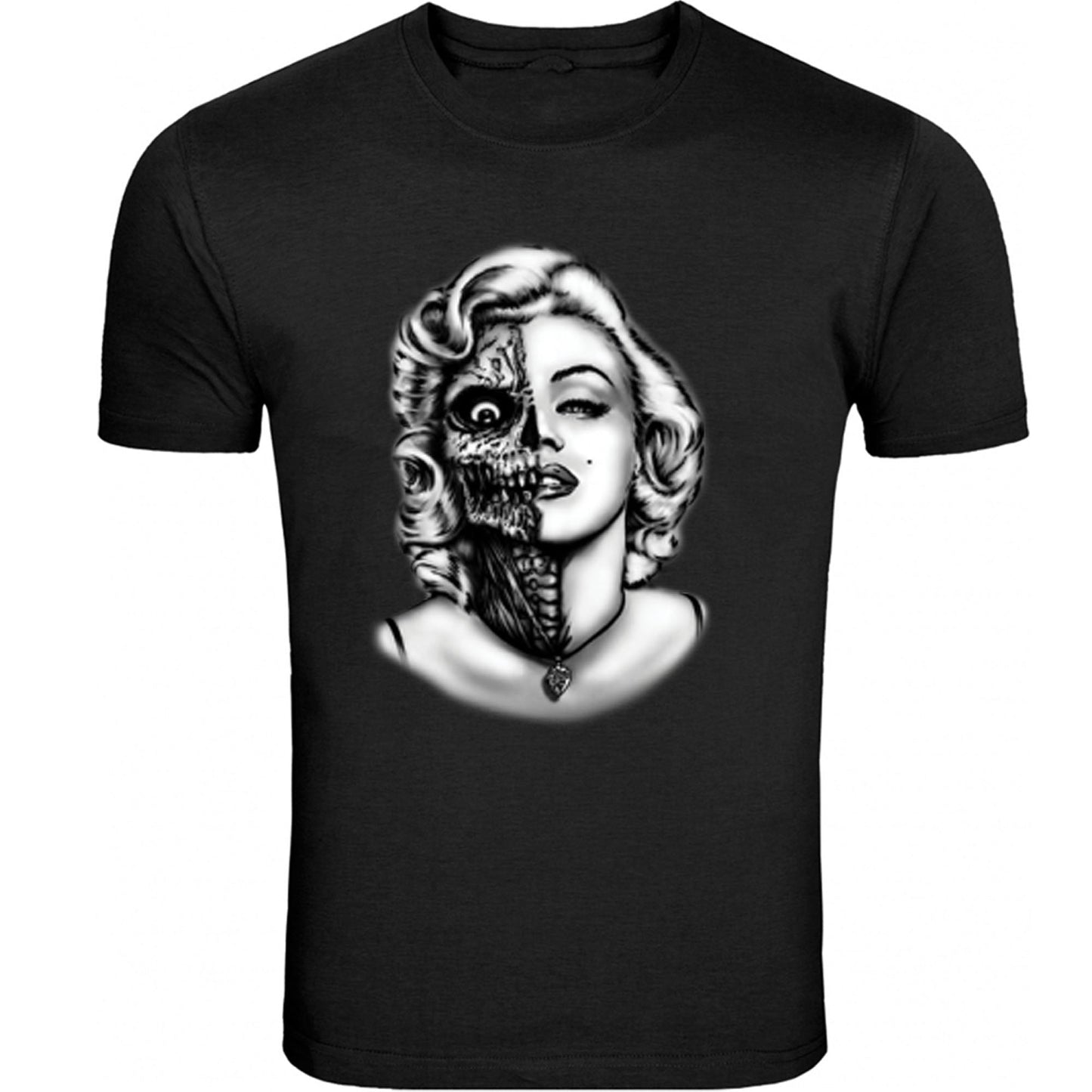 Skull Zombie Face Marilyn Monroe  S - 5XL T-Shirt Tee