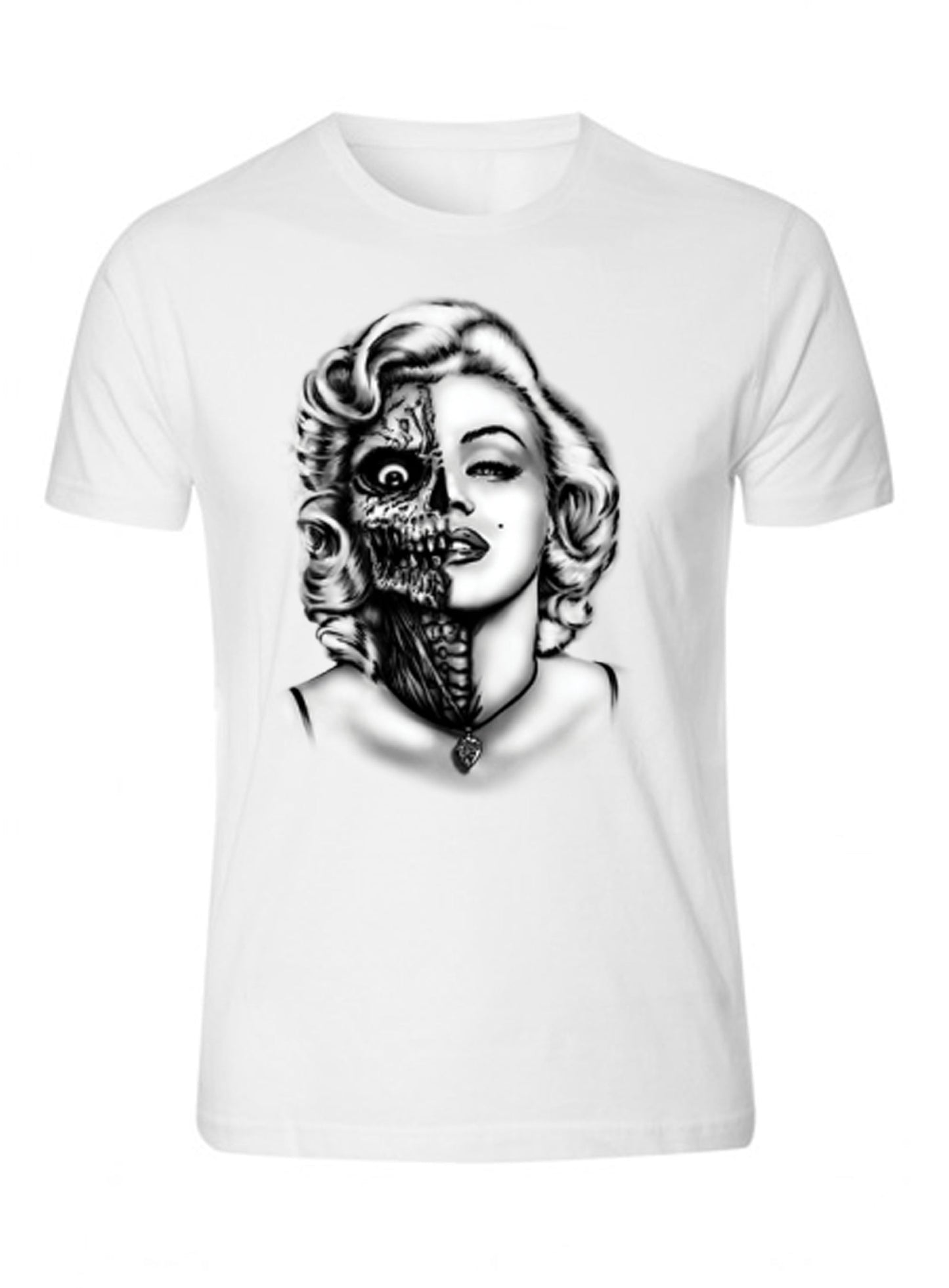 Skull Zombie Face Marilyn Monroe  S - 5XL T-Shirt Tee