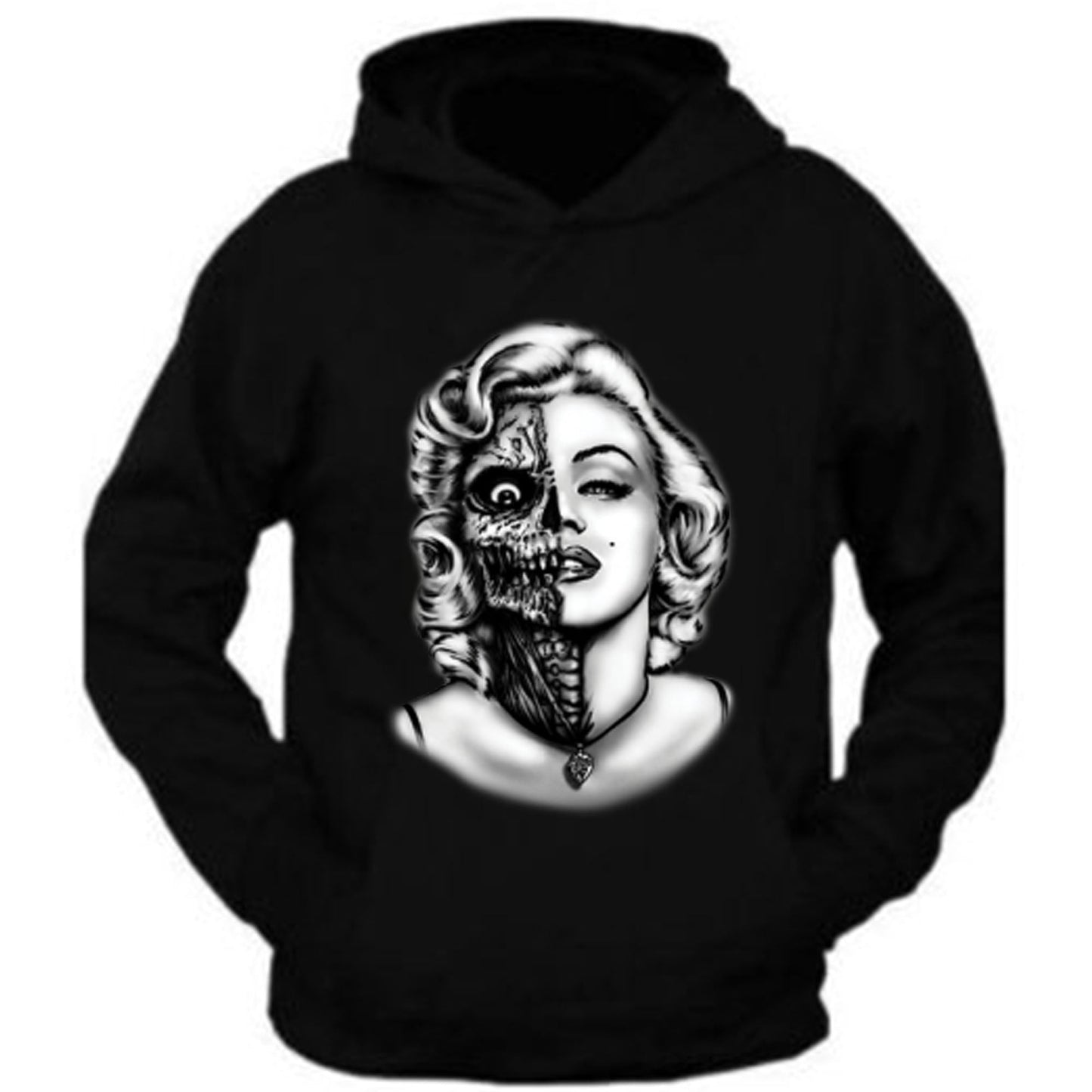 Skull Zombie Face Marilyn Monroe Hoodies Sweatshirt S - 5XL