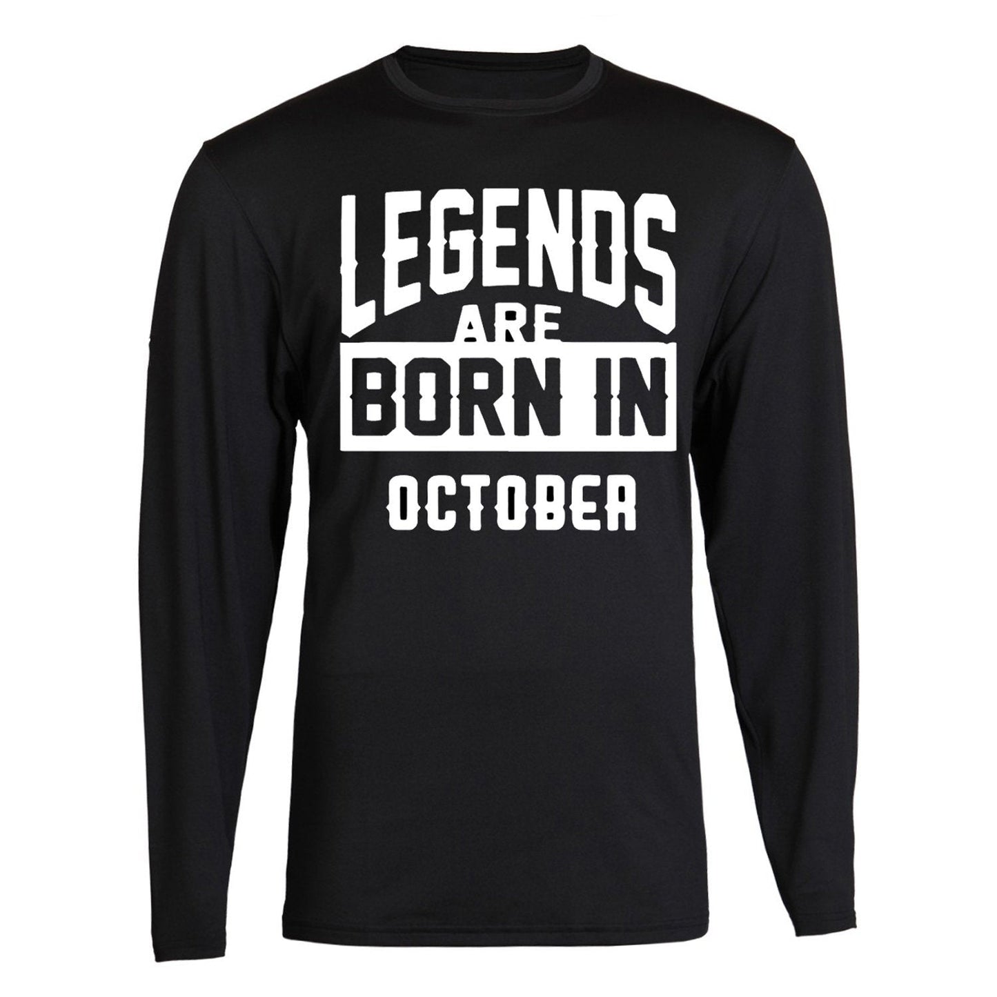 Legends Are Born In Month Age Birthday Month Gift Joke Humour Student College Casual T-shirt Mens Unisex Long Sleeve