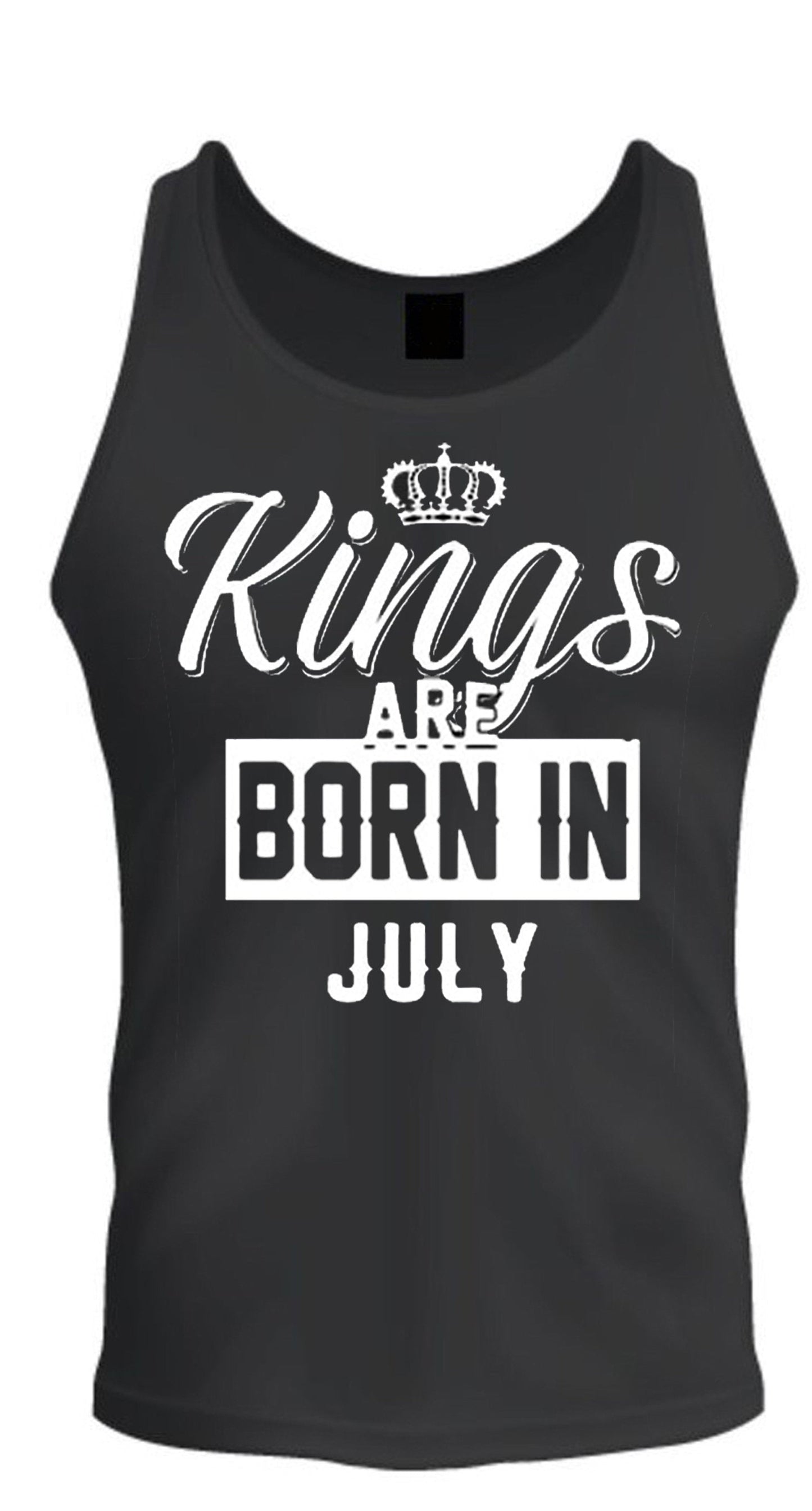 Kings Are Born In Month Age Birthday Month Gift Joke Humour Student College Casual T-shirt Mens Unisex Tank Top