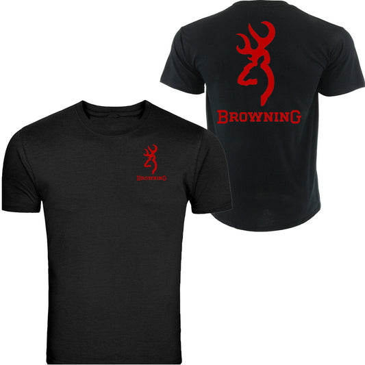 Red Browning Big Design Black Front & Back S - 5XL T-Shirt Tee
