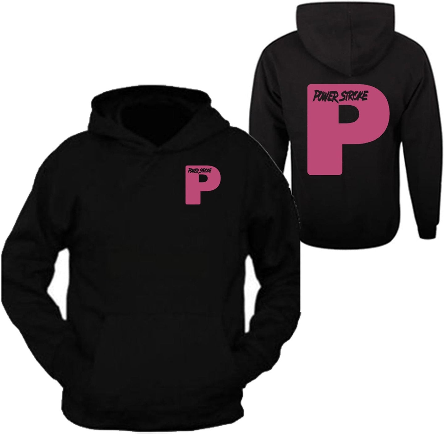 Powerstroke Pink Diesel Power Hoodie Front & Back Ford Power Stroke Diesel Hoodie