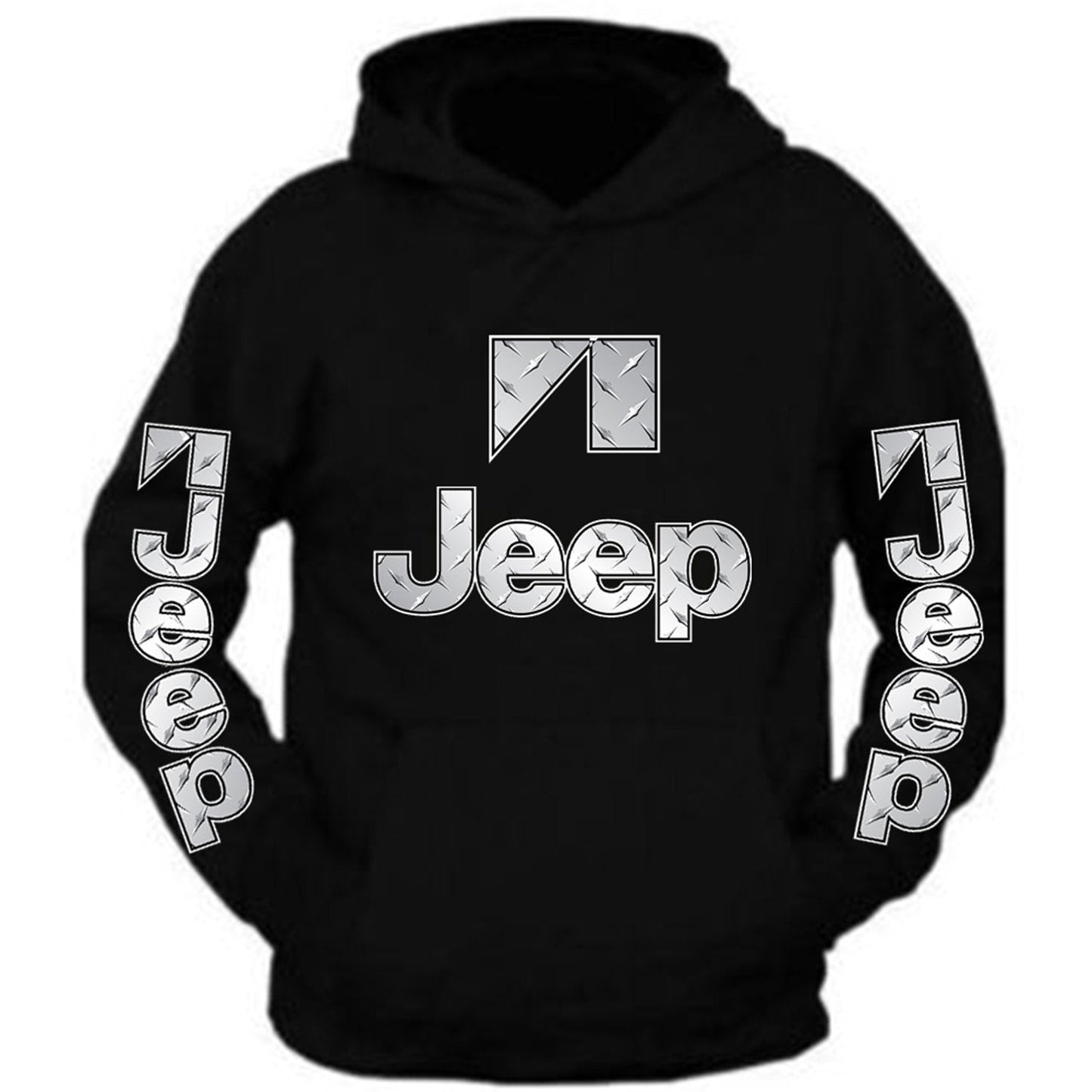 Jeep Silver tee Silver Metal tee S-2XL 4x4 Off Road Black Hoodie Hooded Sweatshirt