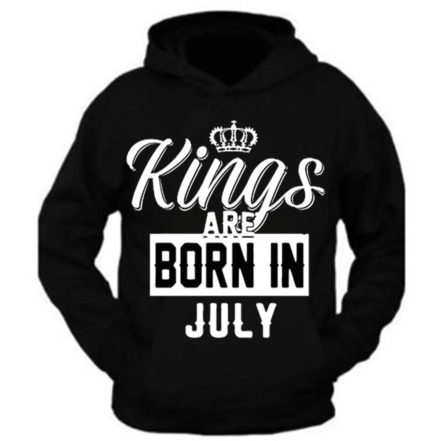 King Are Born In Month Age Birthday Month Gift Joke Humour Student College Casual Hoody Hoodie Mens Unisex Top