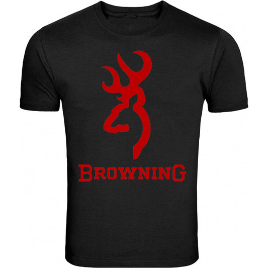 Red Browning Big Design Black Front T-Shirt Tee