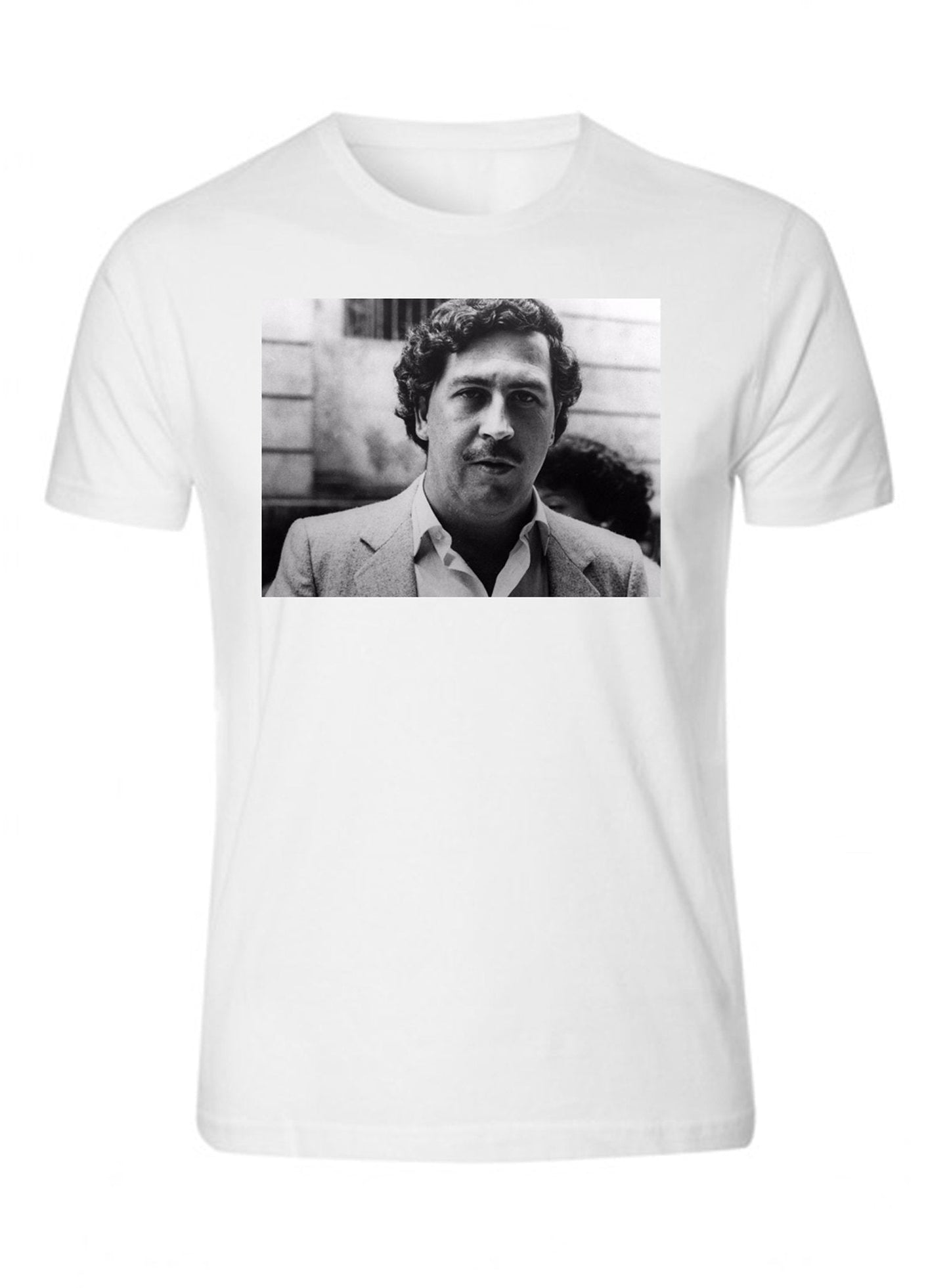 Pablo Escobar Smiling Mug Shot Adult Mens Pablo Escobar Plug Tee Plata o Plomo Columbian Drug Lord Medellin T-Shirt Tee