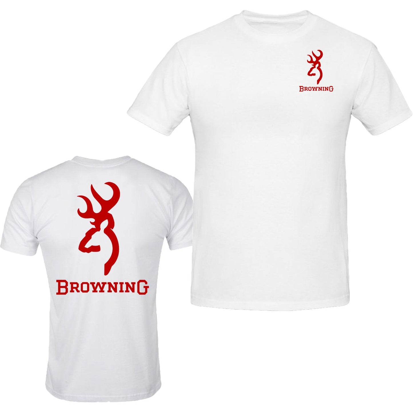 Red Browning Big Design Black Front & Back S - 5XL T-Shirt Tee