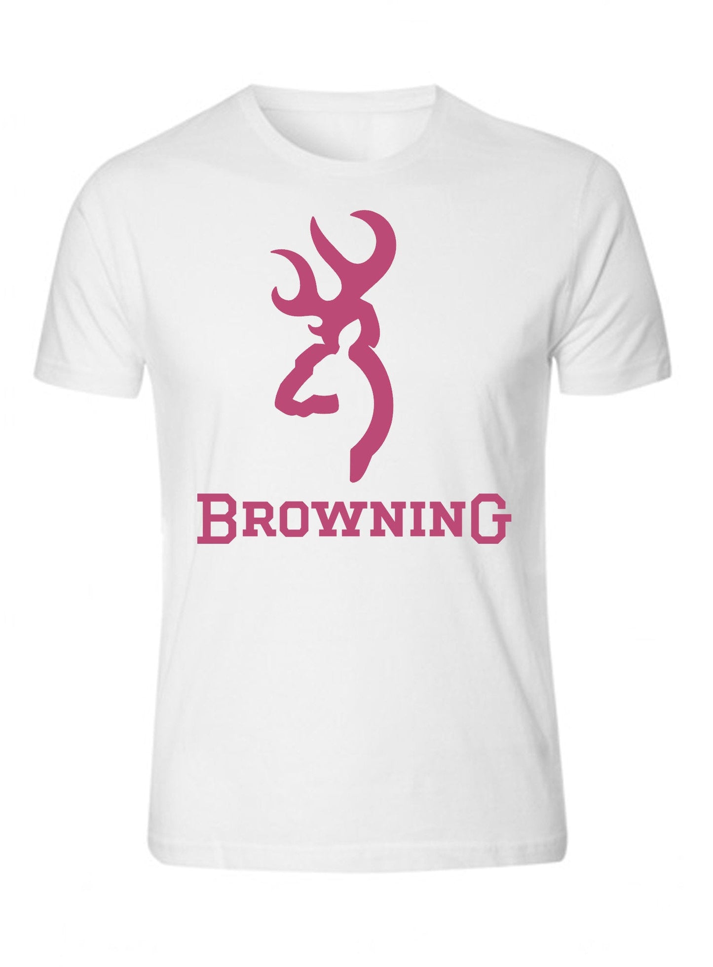 Pink Browning Pocket Design Black Front Design T-Shirt Tee