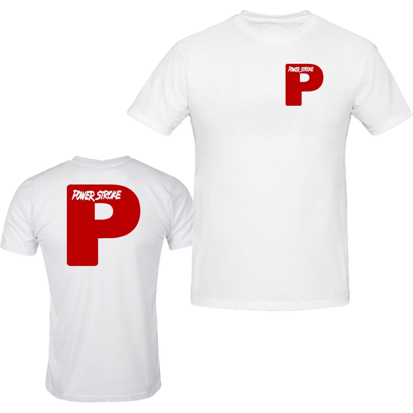 Powerstroke Red Diesel Power Tee Front & back Ford Power Stroke Diesel T-Shirt Tee