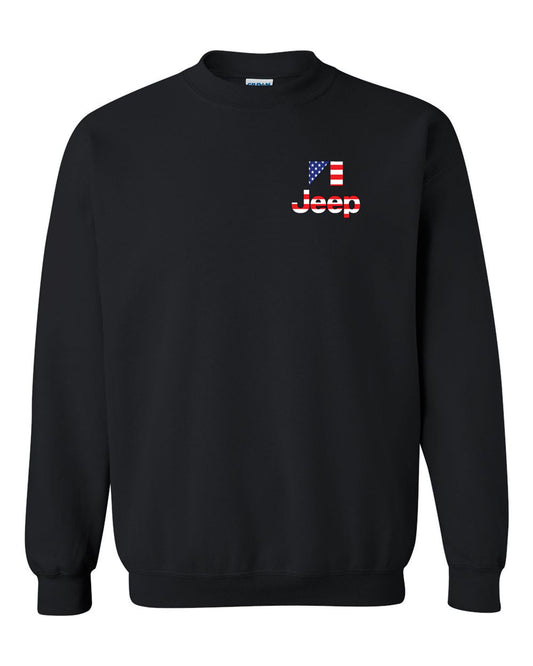 USA Flag Jeep USA tee S-2XL 4x4 Off Crewneck Sweatshirt Tee