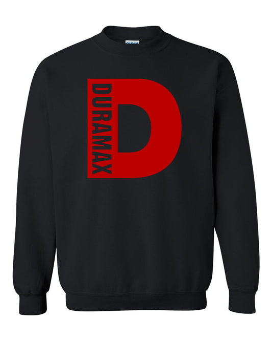 Duramax Red Big Design Color Black Unisex Black Crewneck Sweatshirt Tee