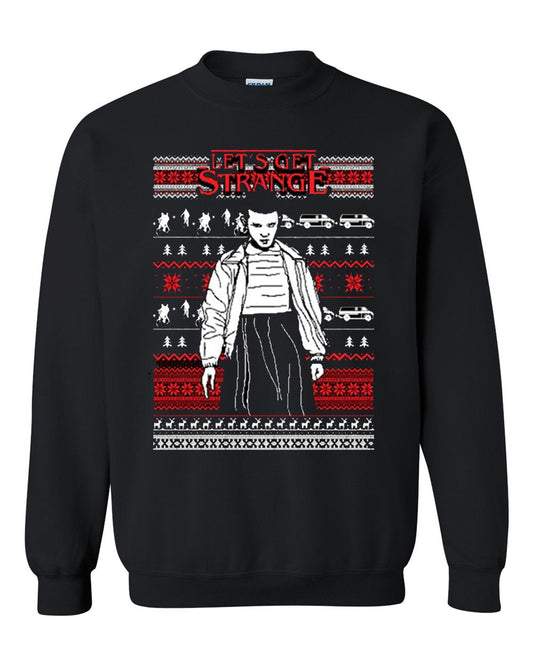 Christmas Let's Get Strange Santa Ugly Christmas Sweater Xmas Crewneck Sweatshirt Tee