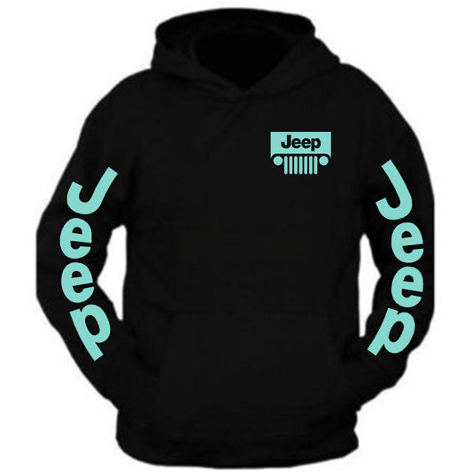 New Mint Jeep tee /// Black Hoodie // S-2XL /// 4x4 /// Off Road Black Hoodie Hooded Sweatshirt