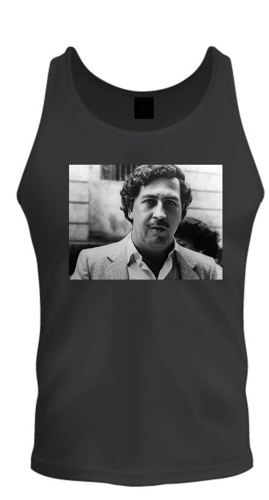 Pablo Escobar Smiling Mug Shot Adult Mens Pablo Escobar Plug Tee Plata o Plomo Columbian Drug Lord Medellin Tee S-2XL tee Tank Top