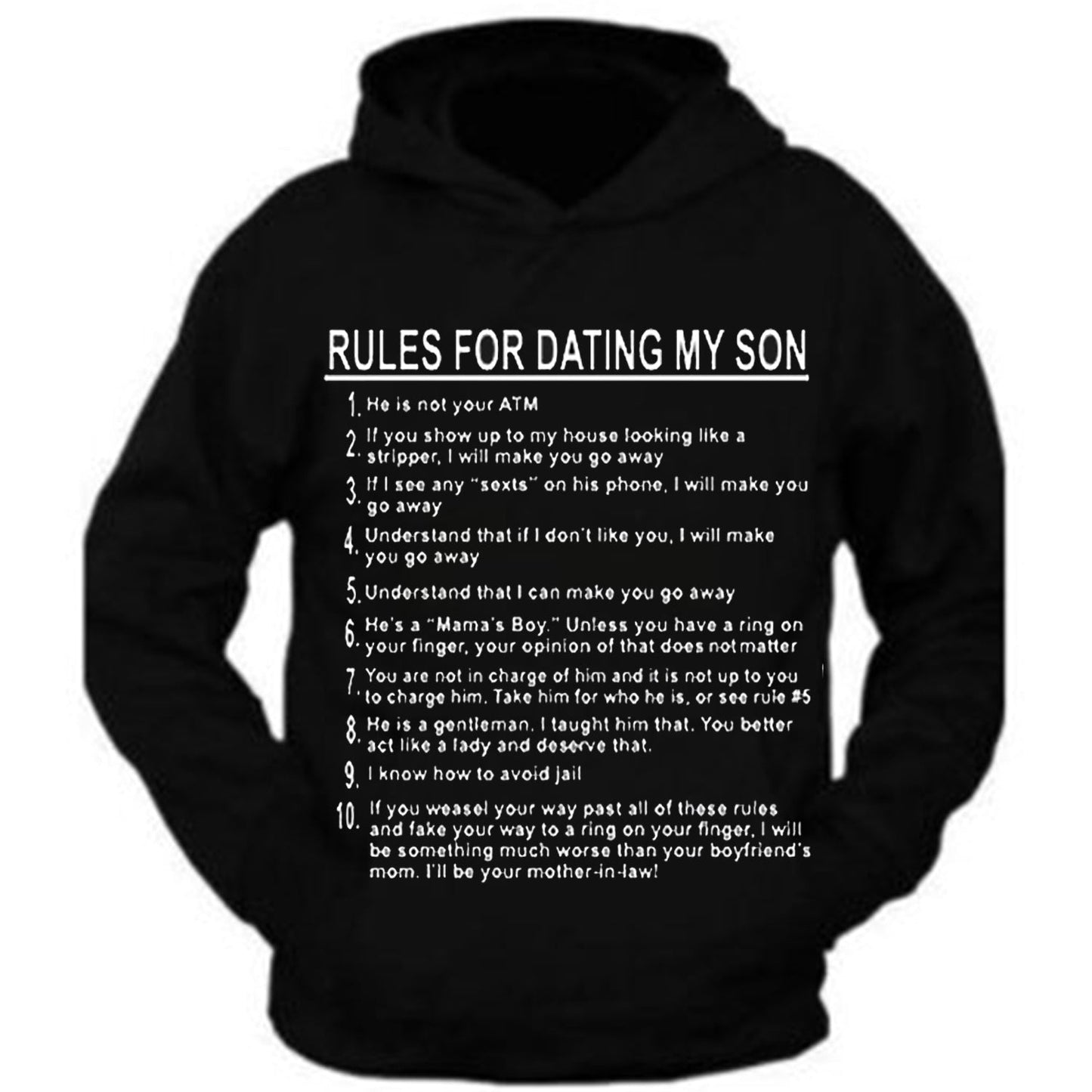 Father's Day Gift for Dad Shirt Rules for Dating My Son Hoodies Sweatshirt S to 5XL