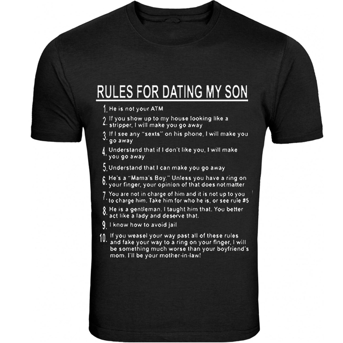 Father's Day Gift for Dad Shirt Rules for Dating My Son S - 5XL T-Shirt Tee